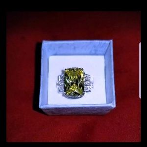 Peridot and Silver Ring